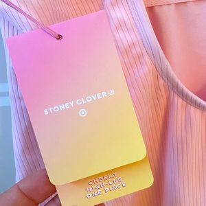 Stoney Clover Lane Pink Henley One Piece Swimsuit - L - NWT